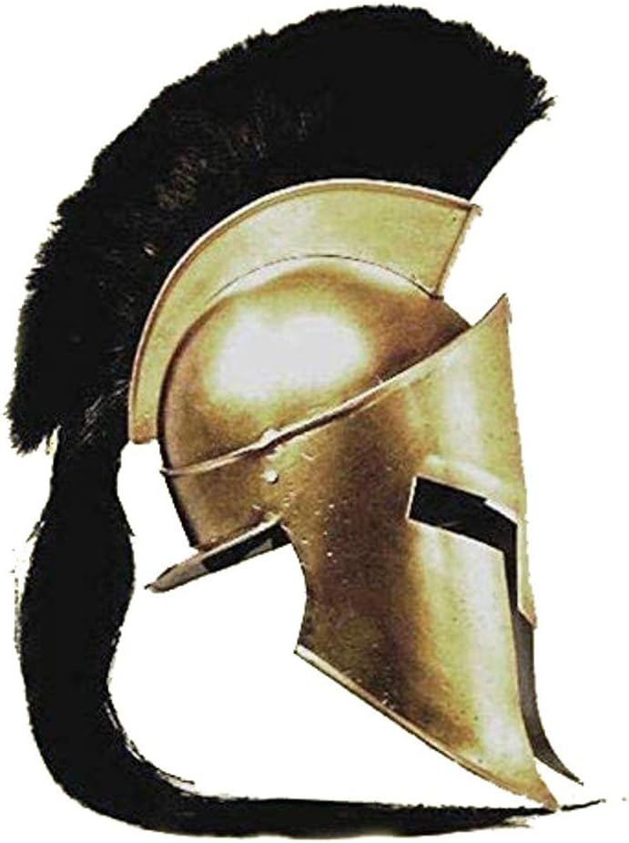 THOR INSTRUMENTS Halloween Spartan Helmet King Leonidas 300 Movie Helmet Replica Role Play Black Plume Rustic Vintage Home Decor Gifts