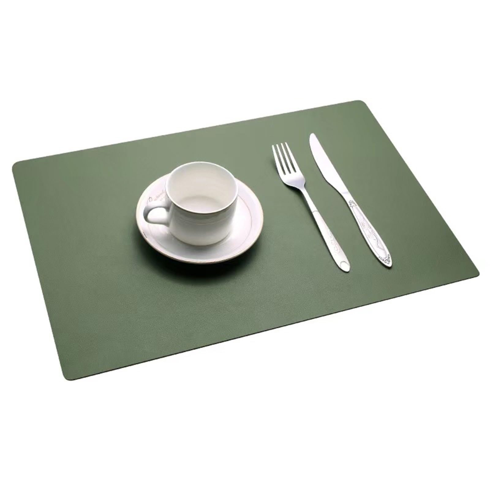 Manteles Individuales navideños de 45 x 30 cm - Manteles Individuales Resistentes al Calor para Cocina, hogar y Restaurante (Juego de 8, Color Verde Militar)