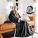 Tirrinia Hooded Wearable Blanket with Sleeves, Full Body Throw Reading Wrap TV Blankets, Cozy Flannel Blanket Robe, Snuggle Gift for Adult Women Men Mom Grandma