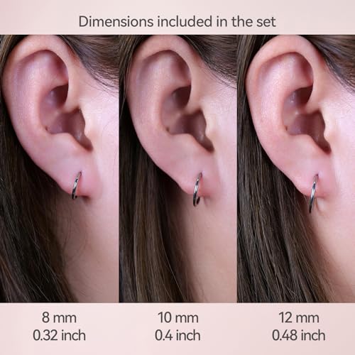 Limerencia G23 Titanium Slim Huggie Hoop Earrings, Hypoallergenic F136 Implant Grade Pure Titanium for Sensitive Ears2