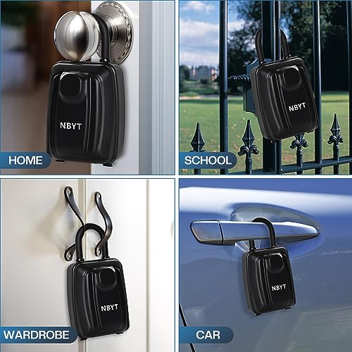 NBYT Portable Combination Lock Box, 9-Digit Keyboard, for House Key Hiders Waterproof Key Safe Storage (With Shackle) - Image 4
