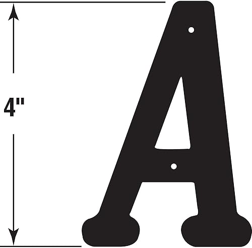 Miniatura 2 de Prime-Line MP4106 letra A de casa de 4 pulgadas, fundida a presión, acabado negro (paquete de 2)