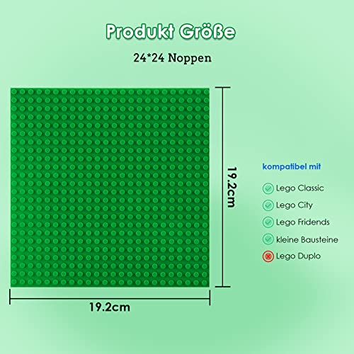 shineFinder 6 baseplate Set Building board Compatible with Lego, 7.5"x7.5", Base Plates with 24 x 24 studs - Image 2