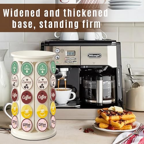 Image of K Cup Holder, Coffee Pod Storage Carousel Holder Organizer Compatible with 40 Keurig K-Cup Pods, Home or Office Kitchen Counter Organizer(White)