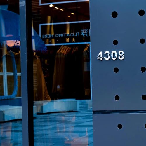 HopeWan Mailbox Numbers 2 Inch, Self-Stick Door Address Number Stickers for Office Apartment Room, Chrome Plated. - Thumbnail 4