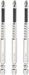 HARFINGTON 3pcs Impact Phillips Screwdriver Bit PH2 (#2) Anti Slip Tip 1/4" Hex Shank 3" (75mm) Long Magnetic Cross Screw Driver Industrial Power Drill Bits for Remove Fastening Screws