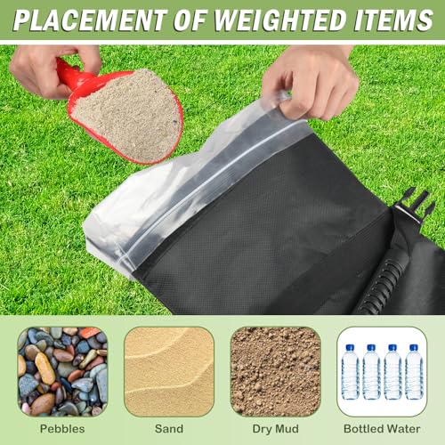 Esmorah Umbrella Base Weights Sand Bags, 2 Pack 65lbs Fillable Weight Bags to Hold Things Down, Black Weighted Base Sandbags for Outdoor Furniture Patio Cantilever Umbrellas Stand (Without Sand) by Esmorah - Image 5