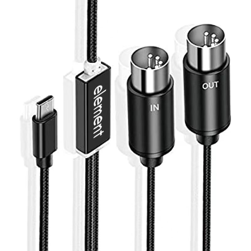 Premium USB C MIDI Cable with Stable AC Chip, 6FT Nylon Braided Type C MIDI Converter Cable, Compatible with Electronic Musical Instruments Keyboard Piano Drum to PC Laptop Connecting
