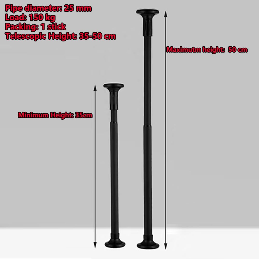 Soportes para fregaderos, Soportes for Lavabo bajo encimera, Soportes Ajustables for, Patas de Acero Inoxidable for Muebles baño(Black,Height 35 50cm)