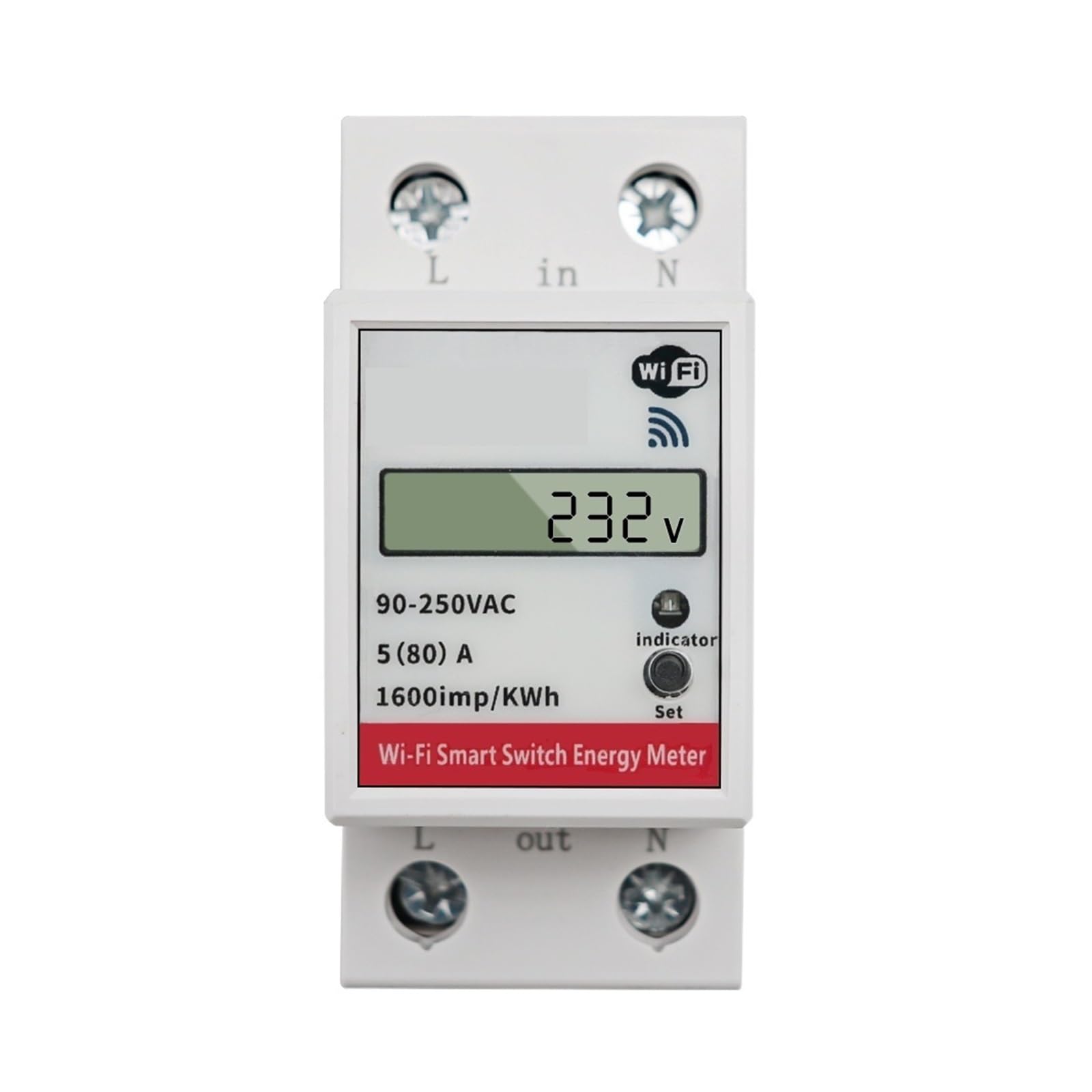 Compteur d'énergie WiFi DELURA rail Din 90-250V pour suivi KWh Tuya