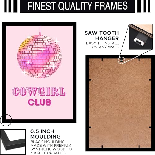 Image of BLINKART Pink Cow Girl Club Abstract Wall Art Painting Print Design Aesthetic Wall Decor Photo ArtWork Frame Decoration Hanging For Home Bedroom Living Room Office Wall Decor (13 * 10 inches) T0027