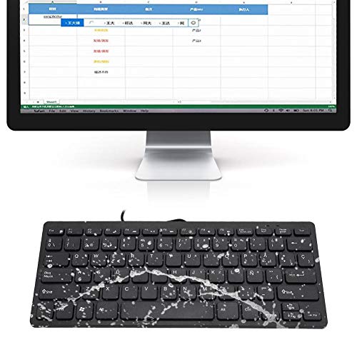 Wendry Mini Keyboard Wired Ultra-Thin 78 Keys Usb Keyboards,Portable Spanish Keyboard Usb For Desktop Computer,Suitable For Both Office And Games,Black #TOP4