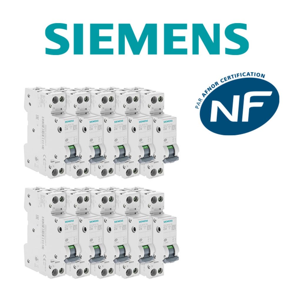 SIEMENS - Lot De 10 Disjoncteurs Électriques Phase + Neutre 10A