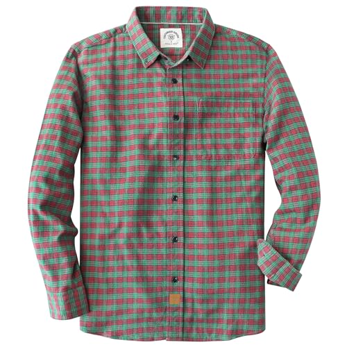 Dubinik 6 oz Flannel Shirt For Men Cotton Casual Button Down Long Sleeve