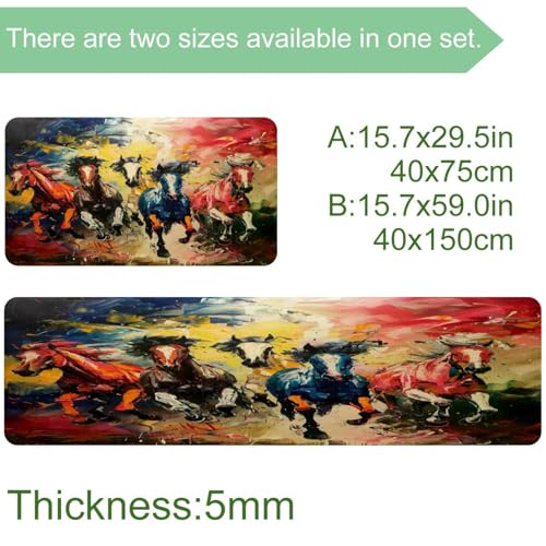 Tapis de cuisine chevaux antidérapants pour sol glissant - 4
