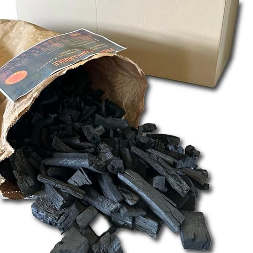 Premium Grillkohle 2×10 kg – Restaurantqualität – Lange Brenndauer, Wenig Asche, Hohe Hitze – Laubholz – Für Grill, BBQ, Smoker