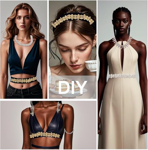 Cadena de diamantes de imitación para reparar ropa y decorar vestidos 7