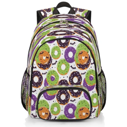 Sac à dos grande capacité motif chauve-souris beignet avec compartiment PC