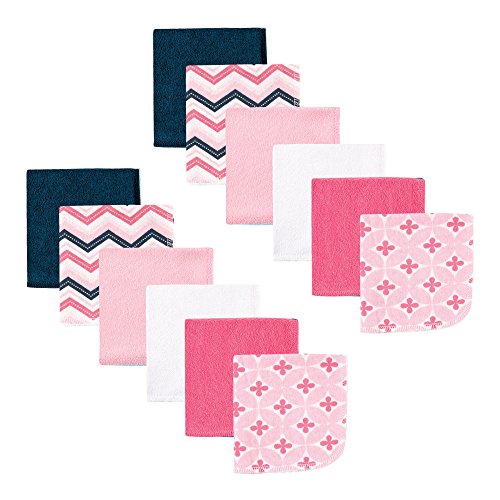 Image of Luvable Friends Unisex Baby Cotton Rich Washcloths, Chevron, One Size