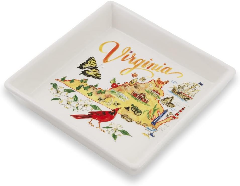 Boston International Rosanne Beck State Collection Ceramic Napkin Holder Caddy, Cocktail Size, Illinois image 3