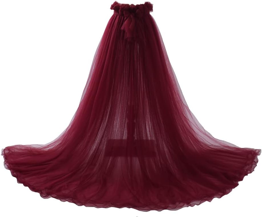 Women 5-Layers Tulle Tutu Long Train Skirts Wedding Party Cocktail Prom Bandage Mesh Maxi Dress