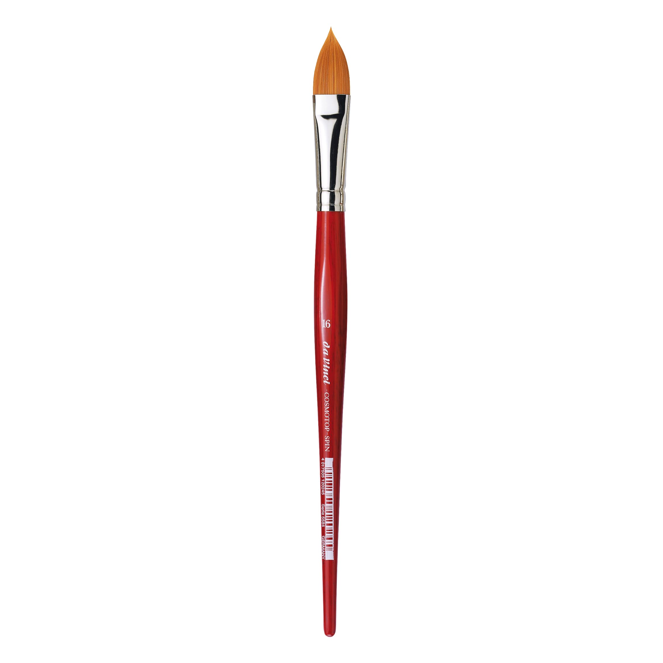 da Vinci Watercolor Series 5584 CosmoTop Spin Paint Brush, Pointed Oval Synthetic with Red Handle, Size 16 (5584-16)
