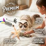 Cat Toys with Rabbit Feather,3pcs Kitten Catnip Toy Gall Fruit Treat & Crinkle Paper for Kicking Teeth Cleaning & Stress Relief for Indoor Cats Interactive Christmas Birthday Gift - Image 2