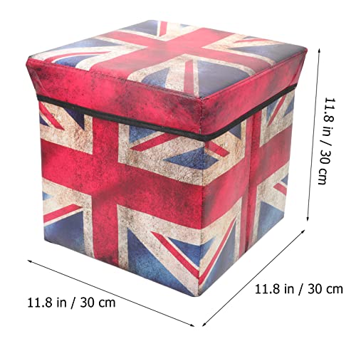 PATKAW Banco de pufe com bandeira britânica apoio para os pés mesa de centro