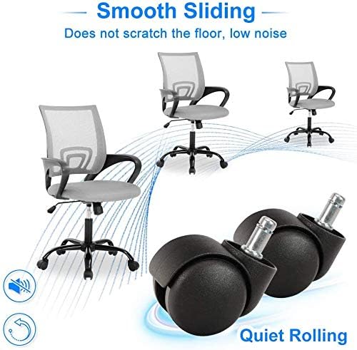 Miniatura 7 de Meet perfect Silla de oficina de escritorio con respaldo medio, silla ergonómica moderna para computadora con soporte lumbar y reposabrazos, silla