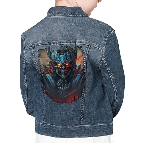 Cool Robot Kids' Denim Jacket - Fantasy Art Jean Jacket - Themed Denim Jacket for Kids