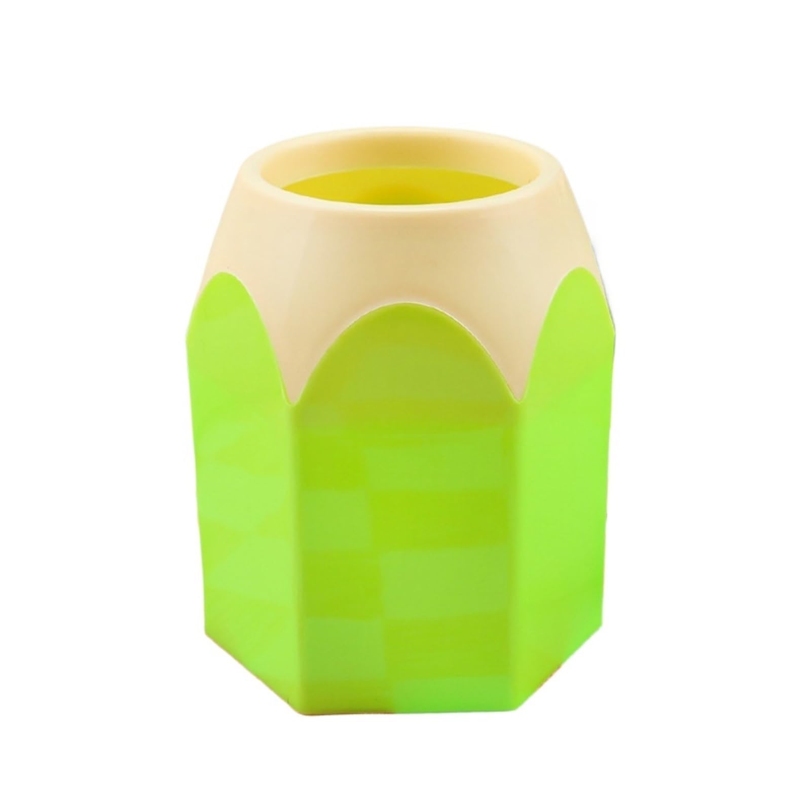 LXHZSY Desk Organiser Creative Colored Pencil Head Pen Holder Desktop Contrasting Stationery Storage Makeup Brush Bucket(Green)