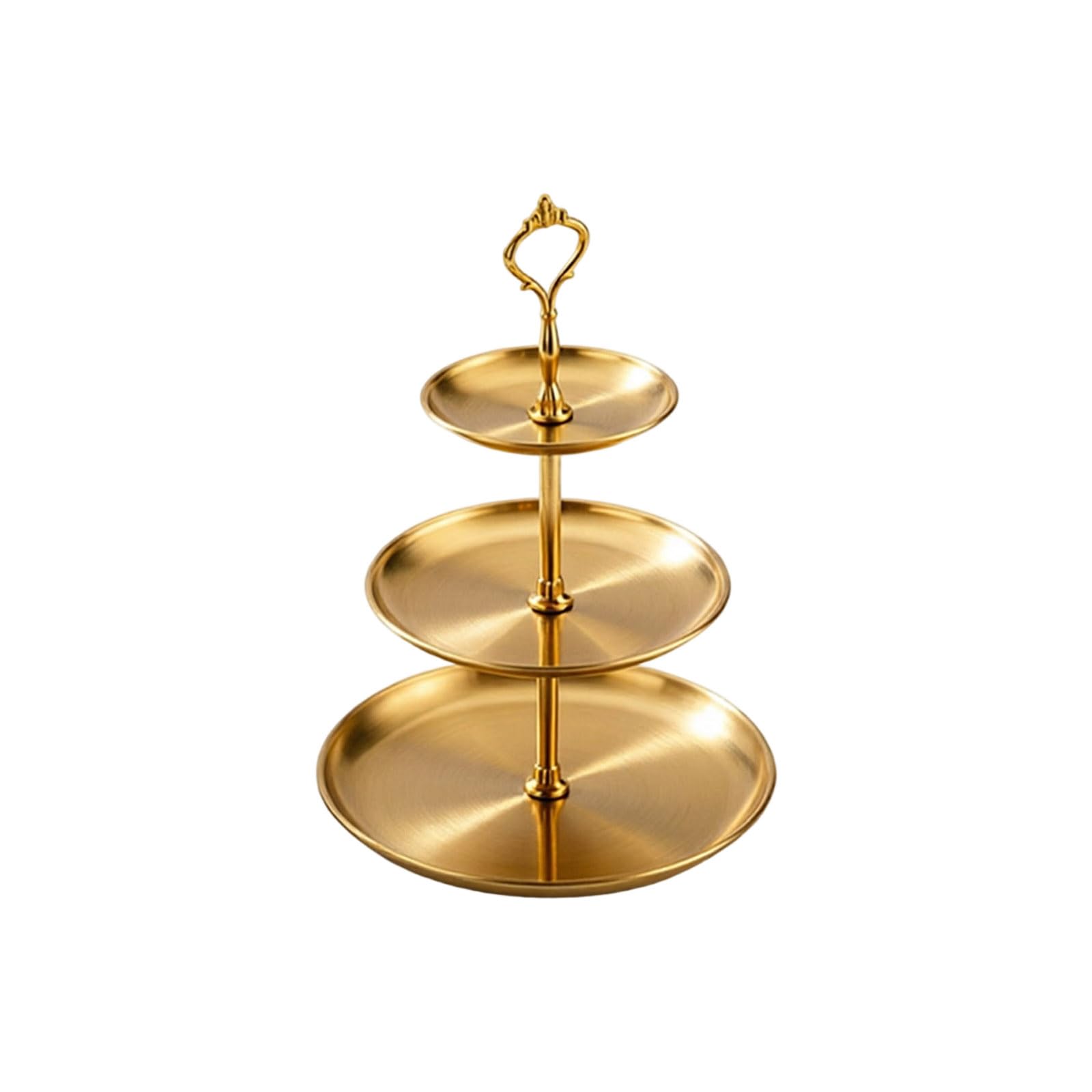 MURYE 3 Tiers Cake Stand Stainless Steel, Sturdy Afternoon Tea to Display a Cake, Sandwich, Cupcake & Buffet Food Platters | Serving Platter for Weddings, Birthdays & Christmas