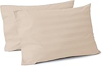 Vista 35 de Juego de 2 fundas de almohada 100% algodón egipcio, fundas de almohada refrescantes de 400 hilos, fundas de almohada suaves y transpirables con Beige