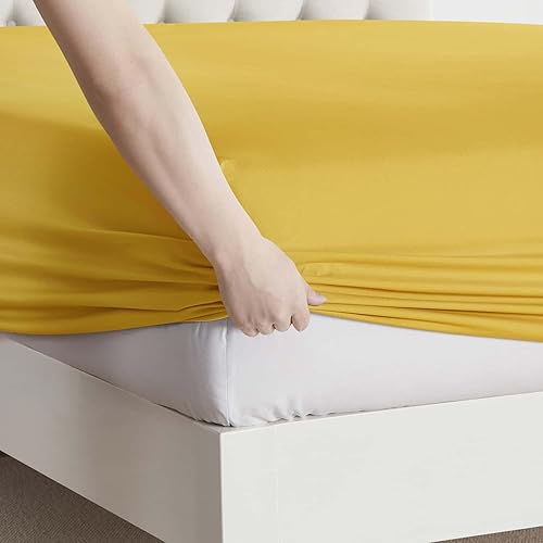 Miniatura 2 de Clara Clark Sábanas Queen de 6 piezas, juego de sábanas de lujo para casas rodantes, juego de ropa de cama súper suave, tamaño Queen, amarillo