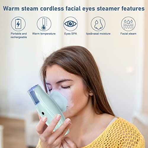 Facial Steamer And Eyes Spa 2In 1. Mini Portable Professional Hot Facial Steamer For Facial Deep Cleaning- The Lady Right Handheld Ionic Face Steamer, Unclogs Pores -Blackheads -Soothing For Dry Eyes #TOP3