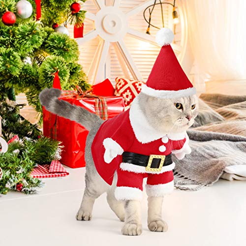 Legendog Cat Christmas Outfit - Santa Claus Dog Costume With Hat - Cute Pet Dress Up Clothes - Image 9
