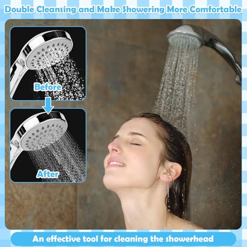 Image of 80 Pcs Multisize Shower Head Cleaner Tool, 70 Pcs Shower Head Cleaning Brush Picks for Unclogging Small Hole,10 Pcs Showerhead Clogger Removal with Storage Box for Household Bathroom(Colorful)
