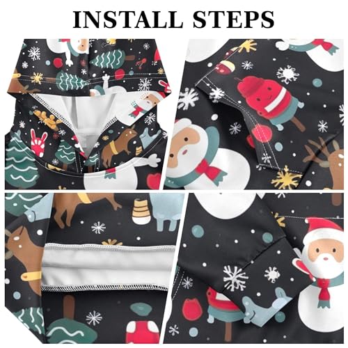 Kids Hoodies Sweaters Christmas Xmas Santa Claus Hooded Sweatshirts with Big Pockets for Boys Girls B04003483