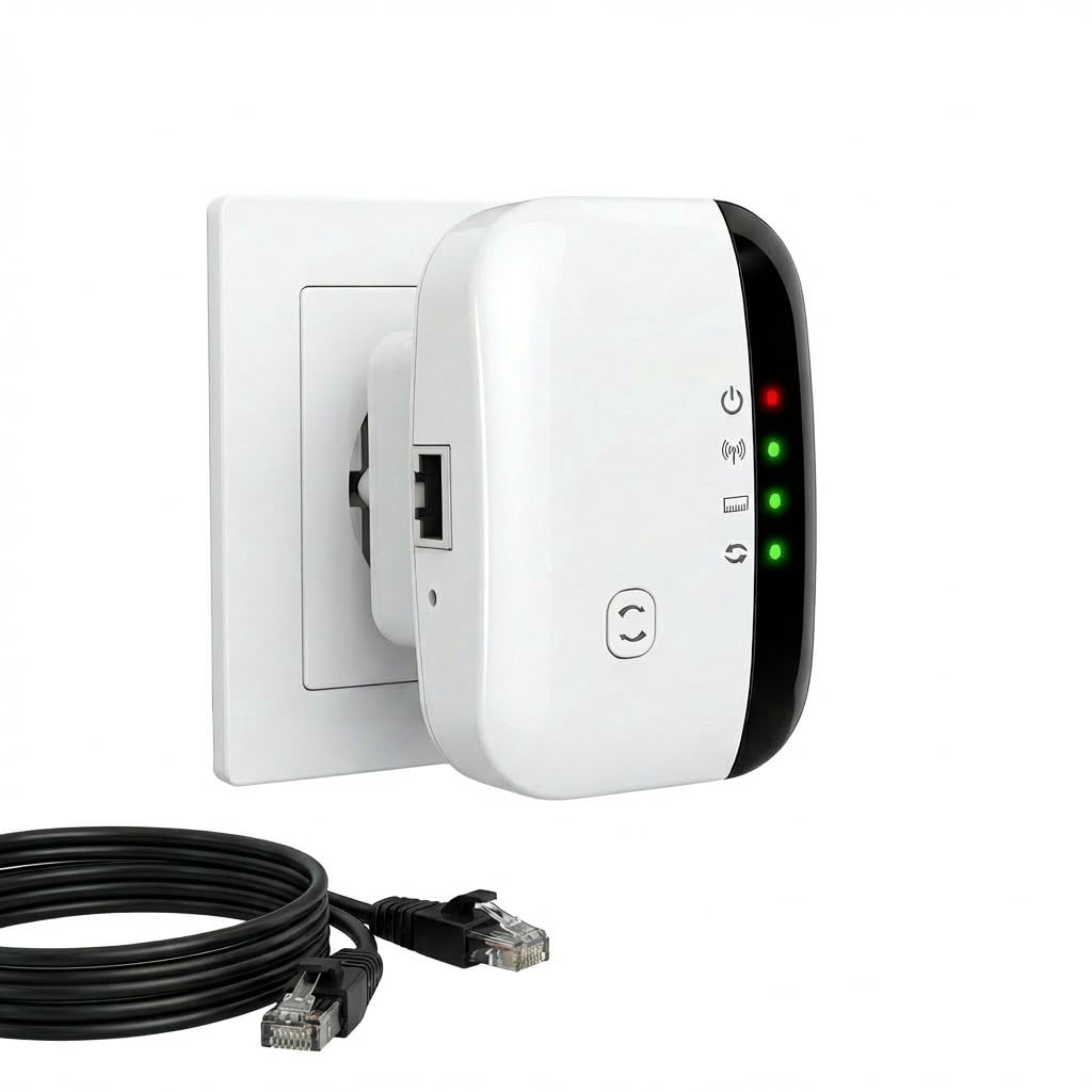 WiFi Extender Amplifier 2.4GHz-300Mbps WiFi Extender Extender Up to 3000 Square Feet with Repeater/Ap Mode Ethernet Port Compatible with All Wi-Fi Devices