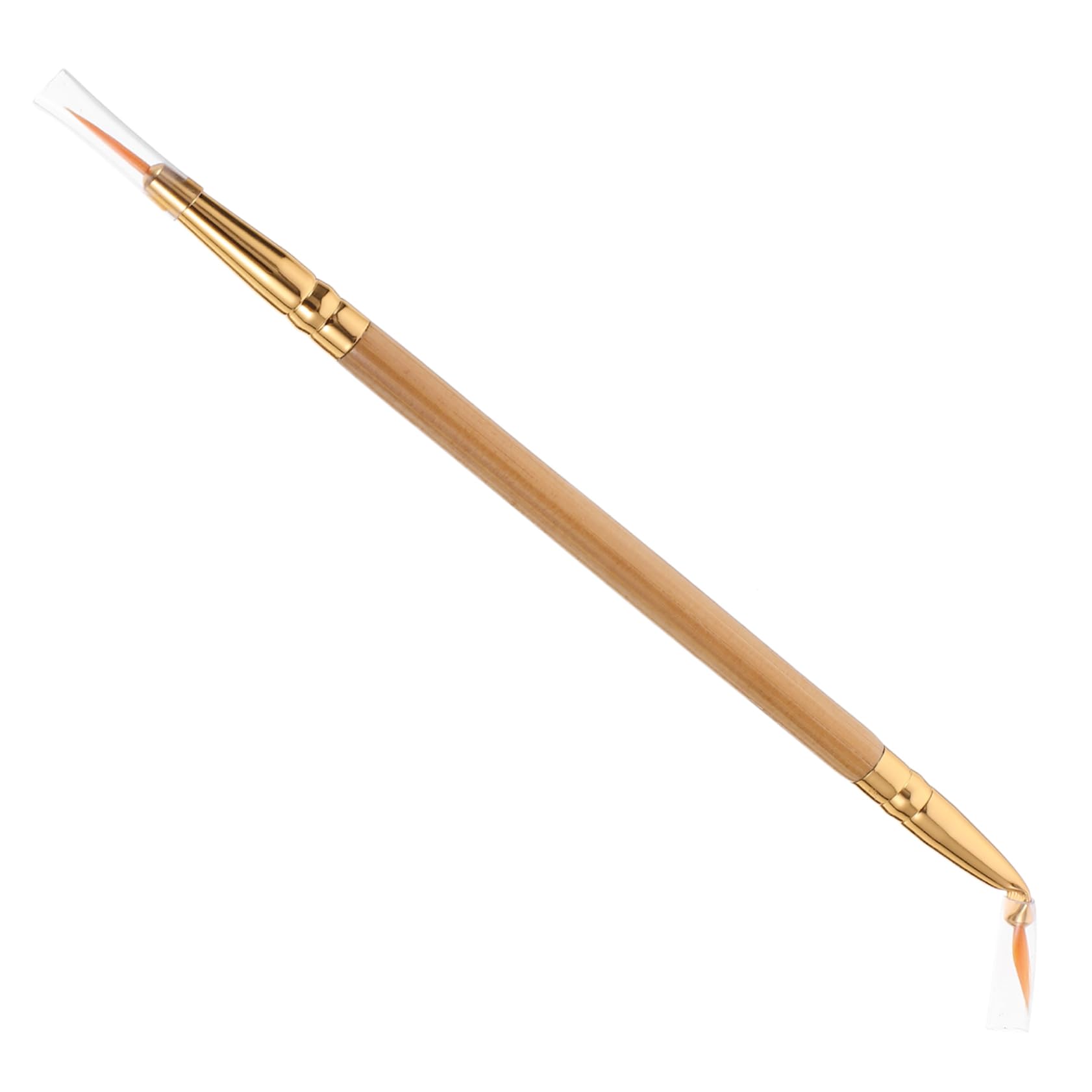 FOMIYES 2-in-1 Straight Bent Tip Eyeliner Brush Bamboo Thin Line Liner Perfect for Beginners Lip Liner Tool