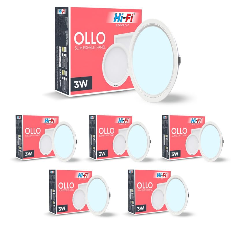 Image of Hi-Fi OLLO 3 watt Downlight for Junction Box | Cool Day White (6500K) |68 mm Cutout| Inbuld Driver| Round Ied Light for Ceiling Pack of6