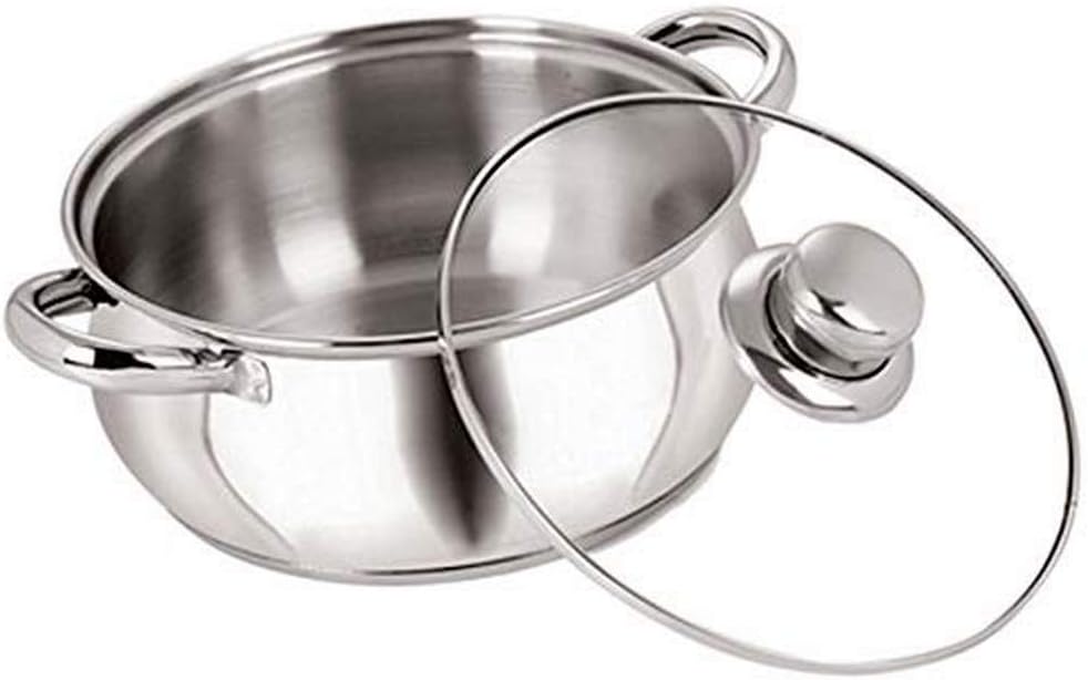 Macclite Stencil Sandwich BottomBelly Casserole with Glass Lid no.16, 1.5 l, White