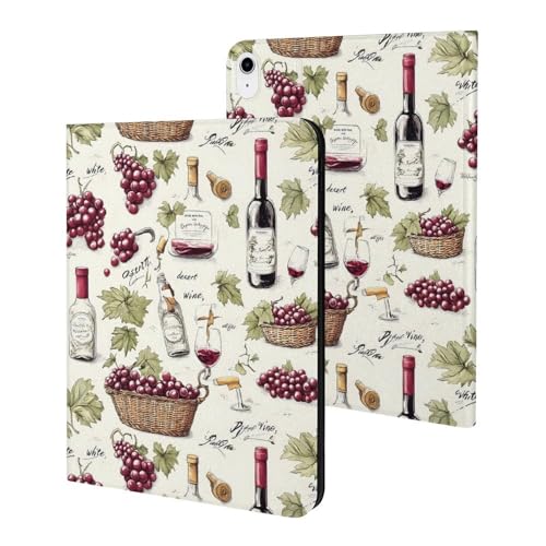Housse iPad 11" 2025 et 10.9" 2022 fine avec motif de raisins et support