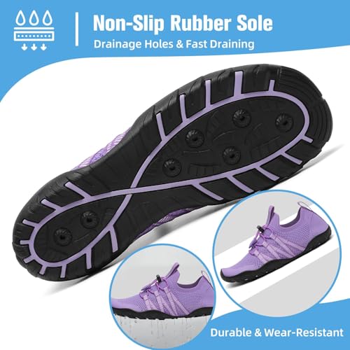 Image of Mishansha Water Shoes for Women Men, Quick-Dry Barefoot Swim Shoes with Drainage Holes, Lightweight Aqua Shoe for Beach Pool River Boating Yoga Walking