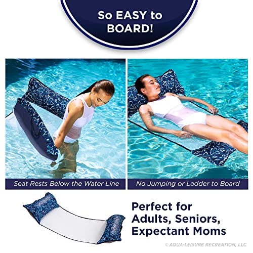 Aqua 4-In-1 Monterey Supreme Xl Pool Float & Water Hammock – Multi-Purpose, Inflatable Pool Floats For Adults With Thick, Durable Material – Orchid Blue #TOP3
