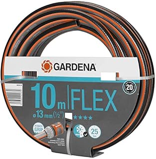 Gardena Comfort Flex Hose 13 mm (1/2 "), 10 m: Dimensionally Stable, Flexible Garden Hose with a Power Grip Profile, of high-Quality Spiral Fabric, 25 bar Burst Pressure, Without Parts (18030-20)