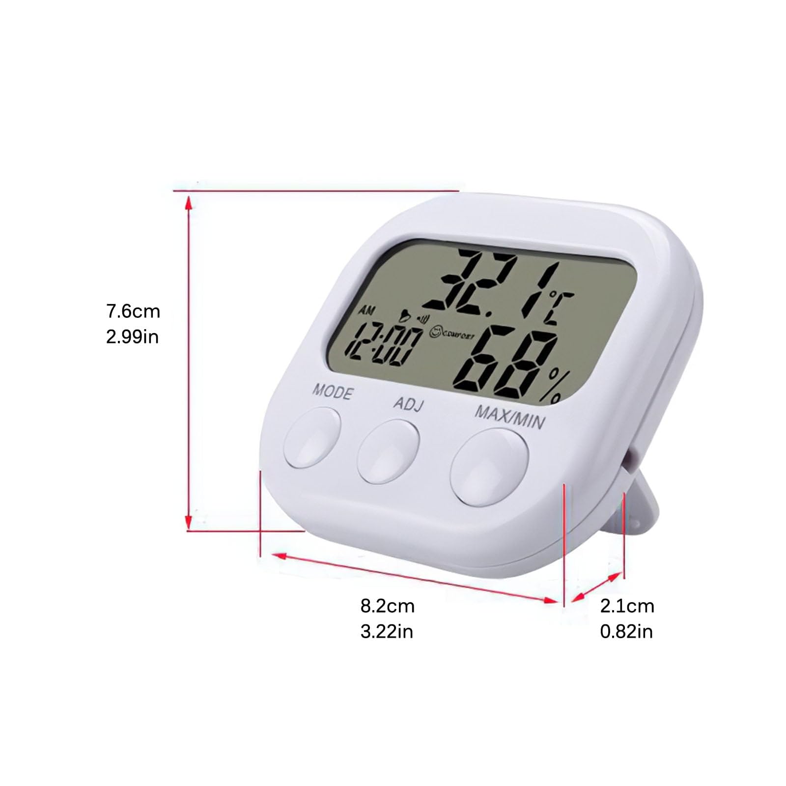 Digital LCD Indoor Thermometer Humidity Hygrometer Temperature Moisture Meter TA638 Clock Indoor Temperature Monitor With LCD Display For Perfect For Use In The Office Or At Home 1
