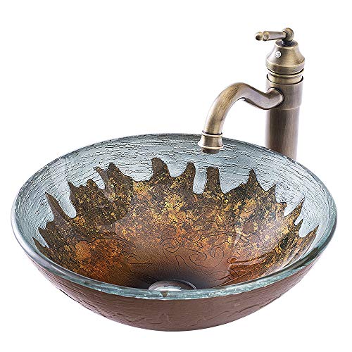 TAN Lavabo De Vidrio Templado para Baño Lavabo sobre Encimera De Arte Lavabo De Inodoro para Baño