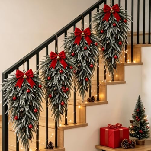 31.49in Christmas Garland Upside Down Hanging Greenery Garland - image 4