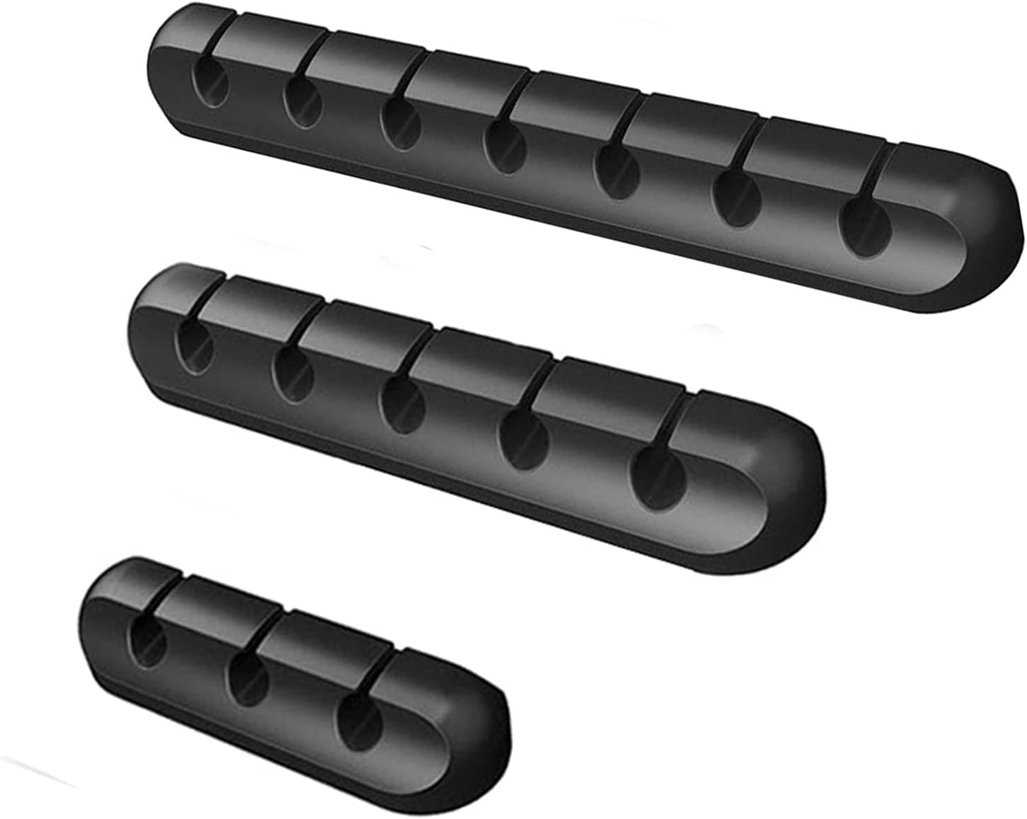 Cable Clips, Cable Management Clips, 3 Pack Silicone Adhesive Wire Cable Holder, Cable Cord Management Organizer for Power Cords, Charging Cables in Office and Home (Black)